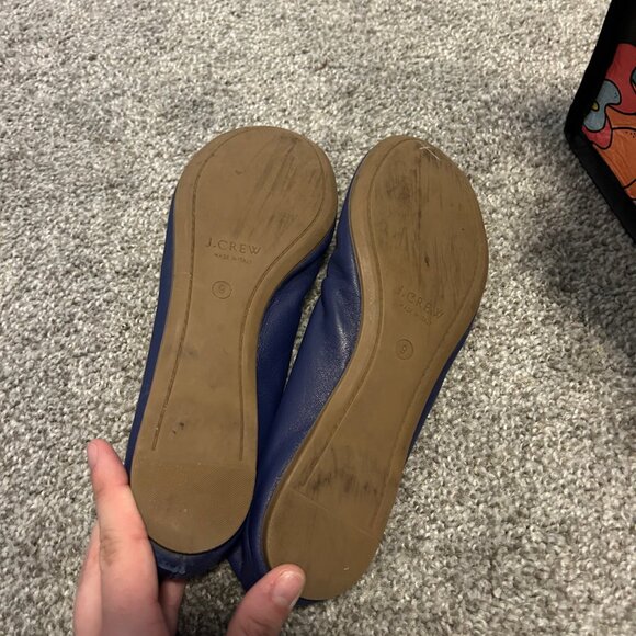 J.Crew Royal Blue Cece Ballet Flat in Genuine Italian Leather Size 9 - Picture 2 of 3